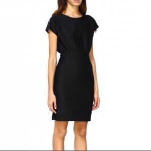 Love Moschino Black Sparkly Dress Gold Heart Logo Zipper Details size 4